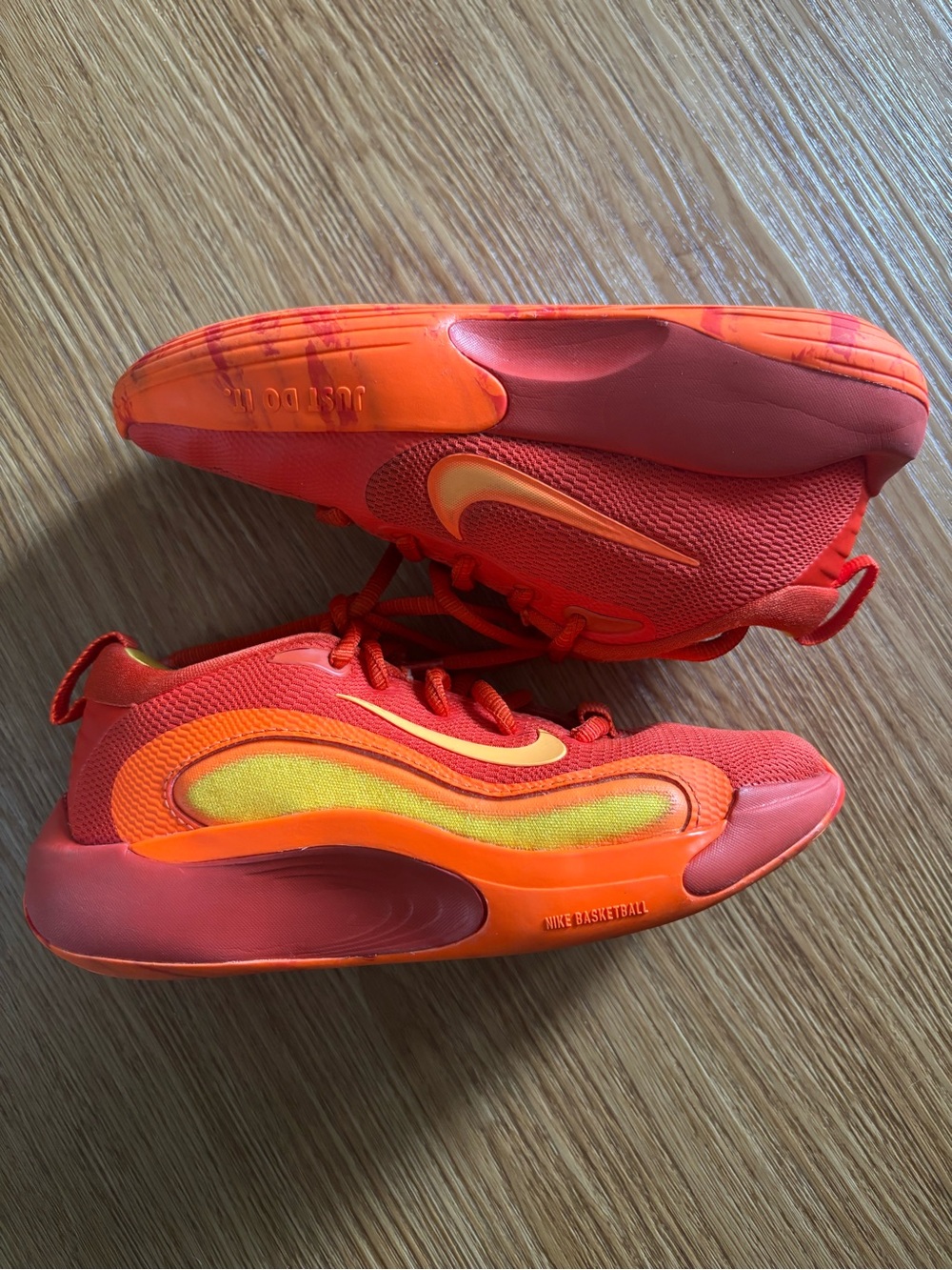 Nike Orange and Yellow Low-Top Athletic Shoes